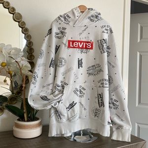 Levi’s white hoodie for boys size large.